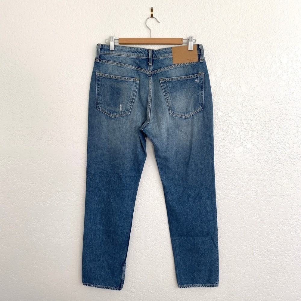 Rag & Bone Rosa Mid Rise Boyfriend Jeans Distressed Cotton Bristol Wash Denim 27 - Picture 6 of 12